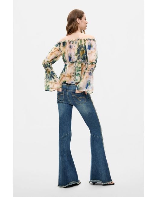 Desigual Red Printed Long-Sleeve Blouse, Polyester