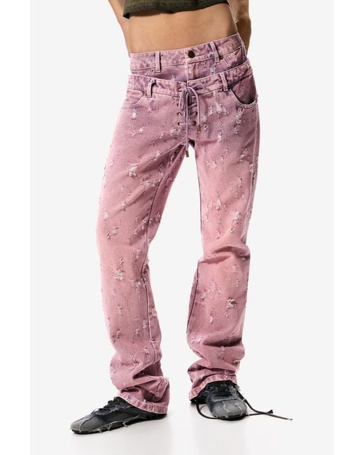 Desigual Red Jeans Masha Popova, Cotton