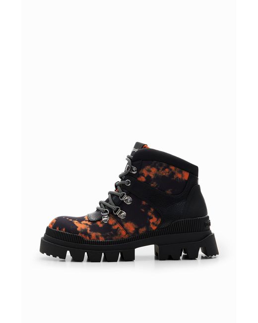 Desigual Black Printed Trekking Boots