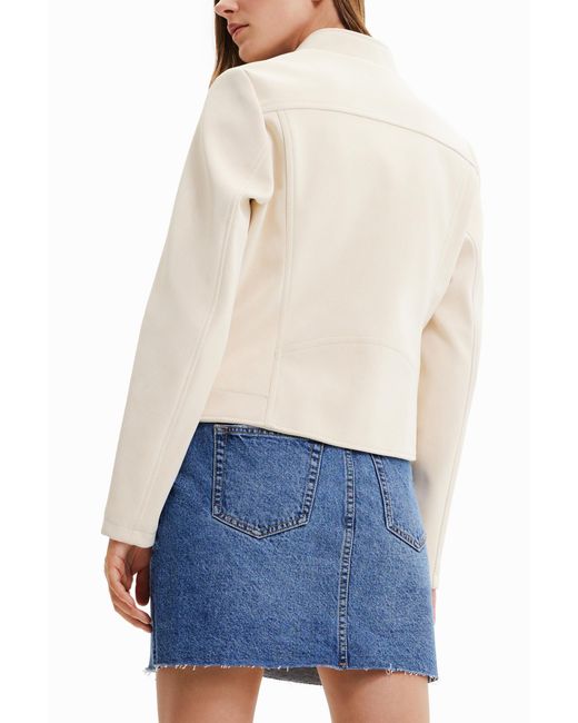 Desigual Natural Suede-Effect Jacket, Polyurethane