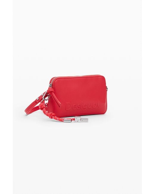 Desigual Red Medium Crossbody Wallet With Logo, Polyurethane