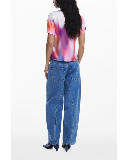 Desigual Multicolor Ombre Draped Blouse, Polyester