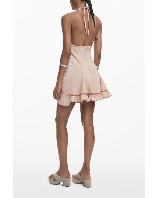 Desigual Natural Short Lace Dress, Cotton