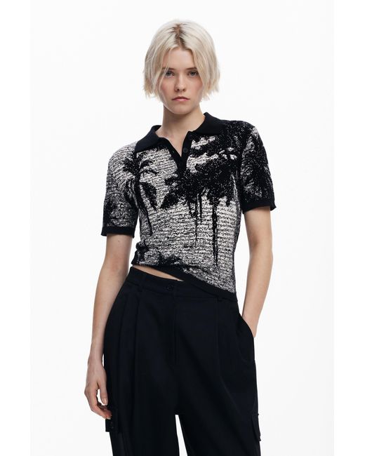 Desigual Black T-Shirt Designed By Mr. Christian Lacroix