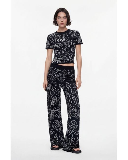 Desigual Black Jacquard Knit T-Shirt