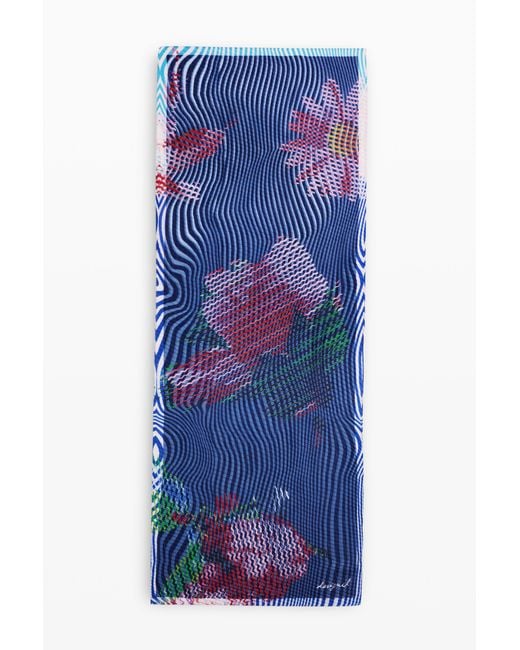 Desigual Rectangular Bluestrip Scarf, Polyester