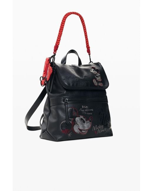 Desigual Black Medium Mickey Backpack Disney, Polyurethane