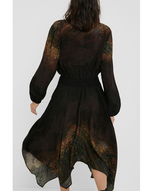 Desigual Black Boho-Midi-Kleid