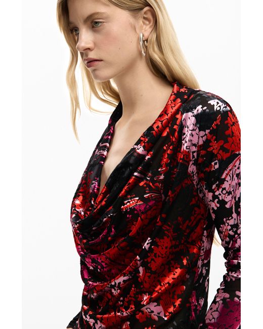 Desigual Red T-Shirt Designed By Mr. Christian Lacroix