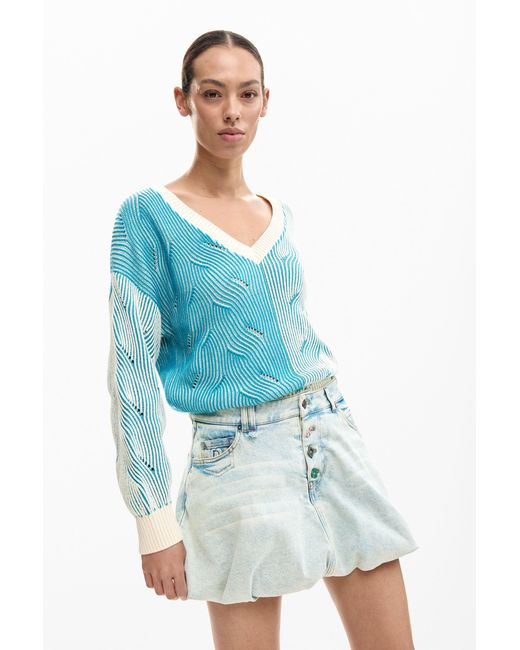 Desigual Blue Short Denim Skirt, Cotton