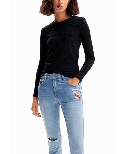 Desigual Blue Mickey Mouse Slim Push-Up Jeans