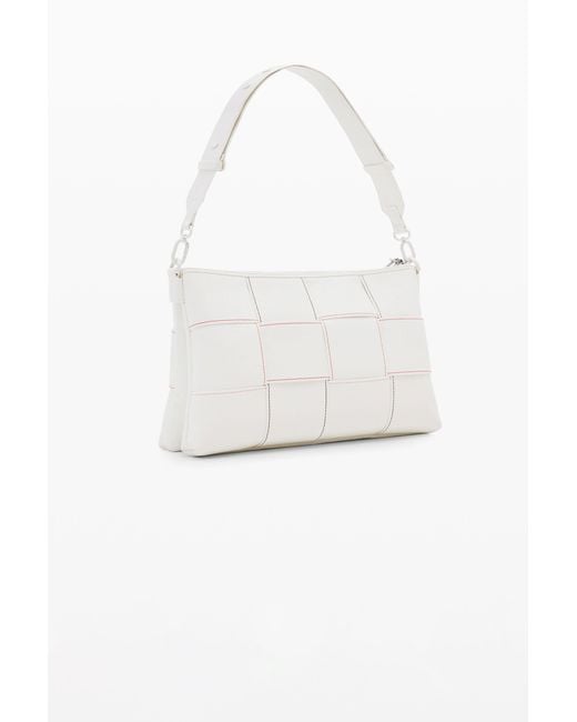 Desigual White Braided Crossbody Bag M With Topstitching, Polyurethane