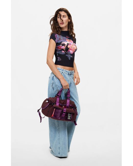 Desigual Purple 2-In-1 Backpack Bag, Polyamide