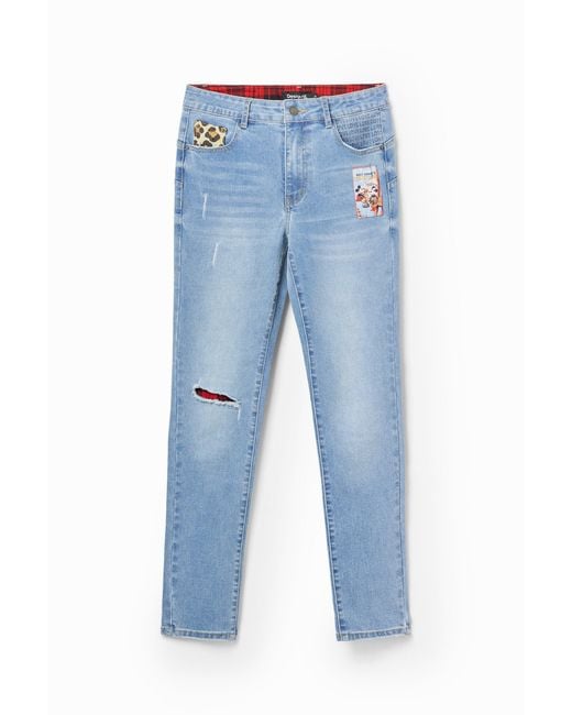 Desigual Blue Mickey Mouse Slim Push-Up Jeans