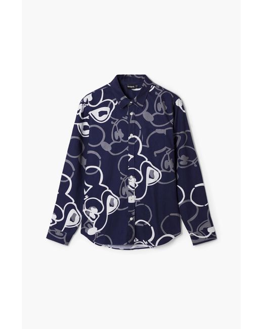 Desigual Blue Mickey Shirt, Cotton for men