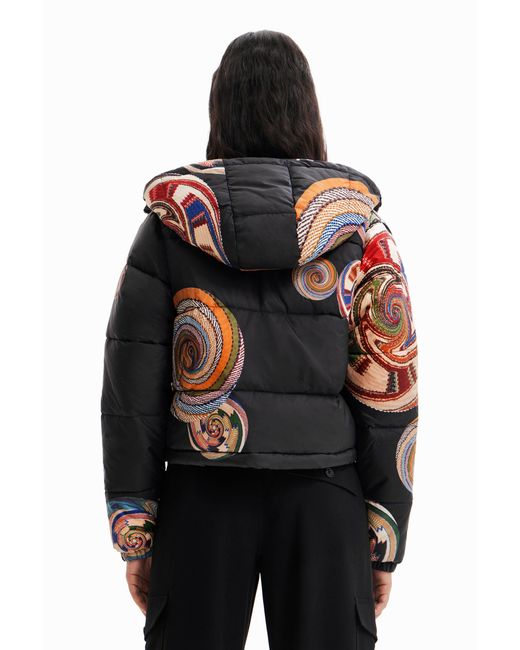 Desigual Black M. Christian Lacroix Short Padded Jacket, Polyester