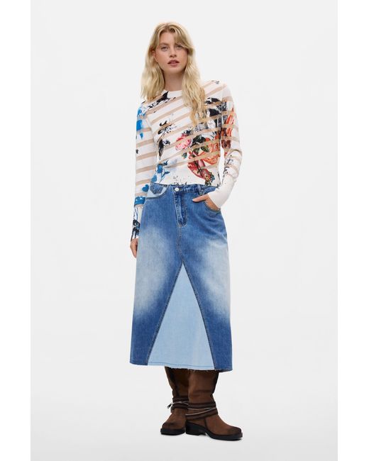 Desigual Blue Printed Sweater