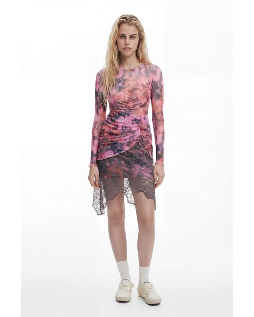 Desigual Red Collina Strada Asymmetrical Dress, Polyester