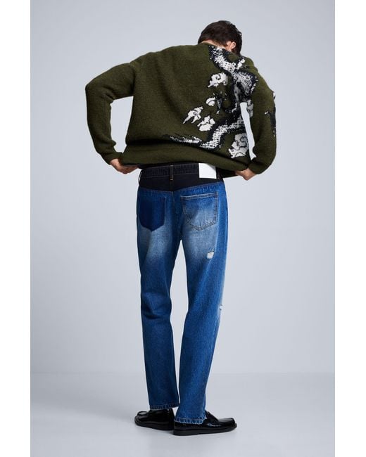 Desigual Blue Double Waist Jeans, Cotton for men