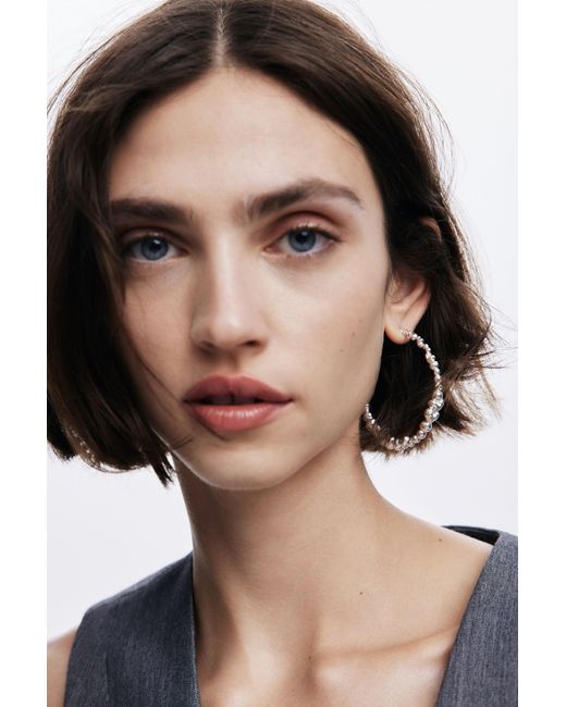 Desigual Black Zalio-Plated Heart Hoop Earrings