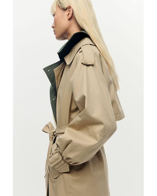 Desigual Natural Double-Lapel Trench Coat