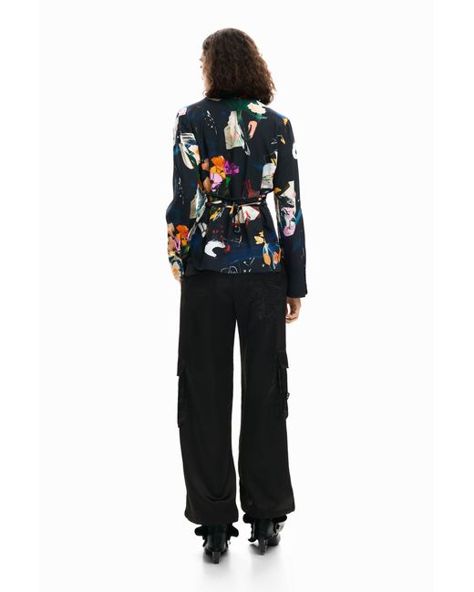 Desigual Black Shirt Collage Tie, Viscose