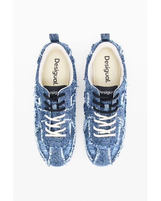 Desigual Blue 100% Cotton Sneakers, Cotton