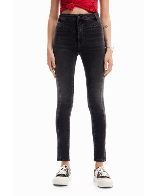 Vaqueros Skinny Push-Up Desigual de color Black
