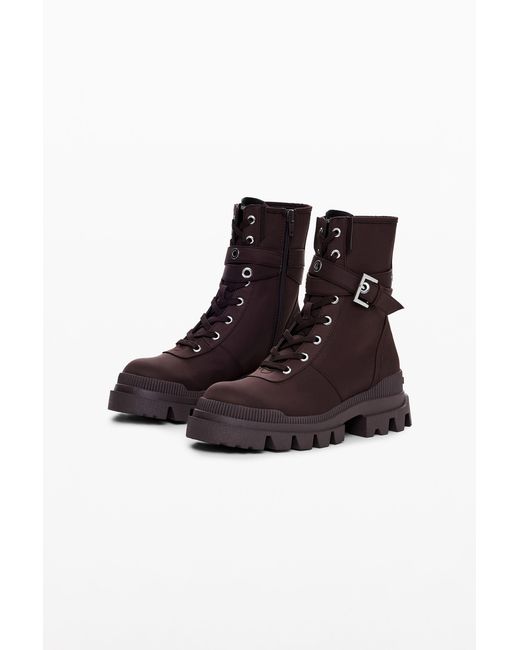 Desigual Brown Combat Boot, Polyamide