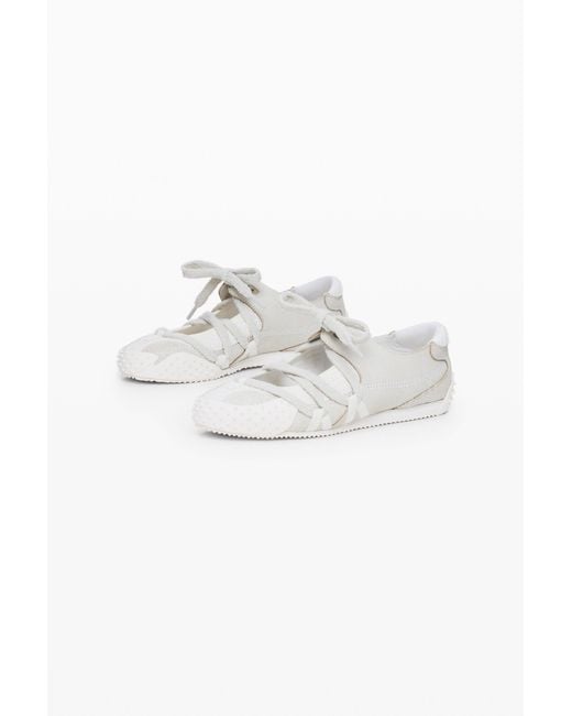Desigual White Raw Fabric Sneaker, Cow Leather