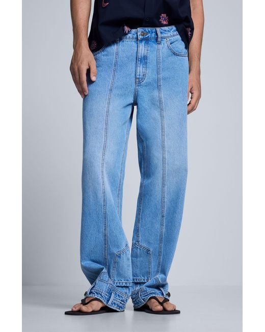 Desigual Blue Long Denim Pants, Cotton for men