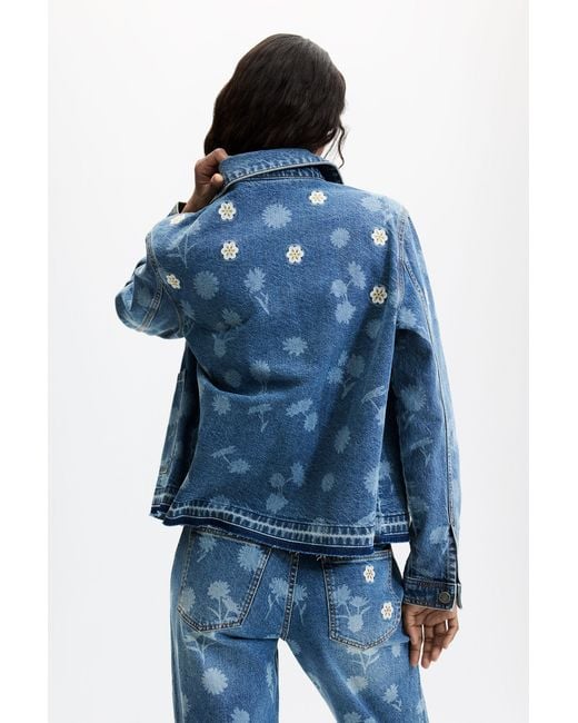 Desigual Blue Denim Jacket 100% Cotton, Cotton