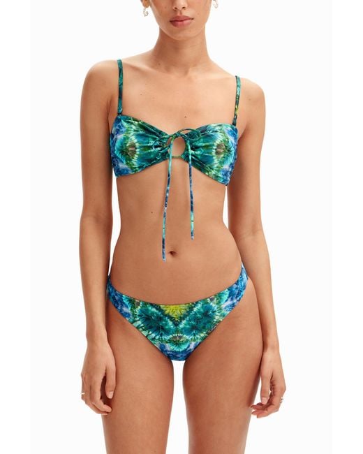 Desigual Blue Tie-Dye Bikini Bottom