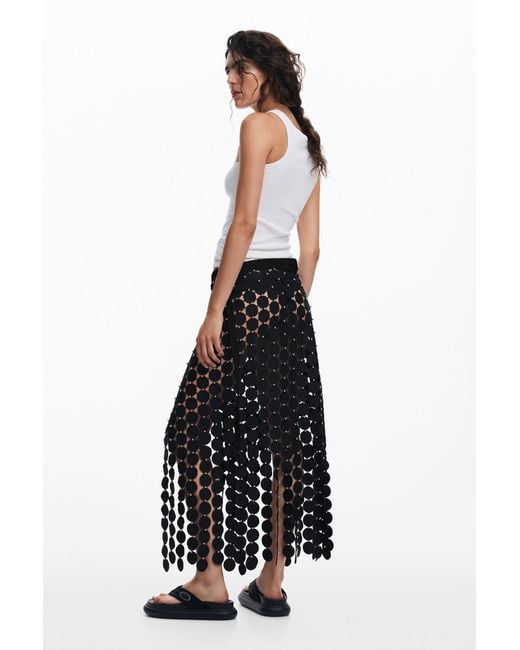 Desigual White Catwalk Skirt, Polyester