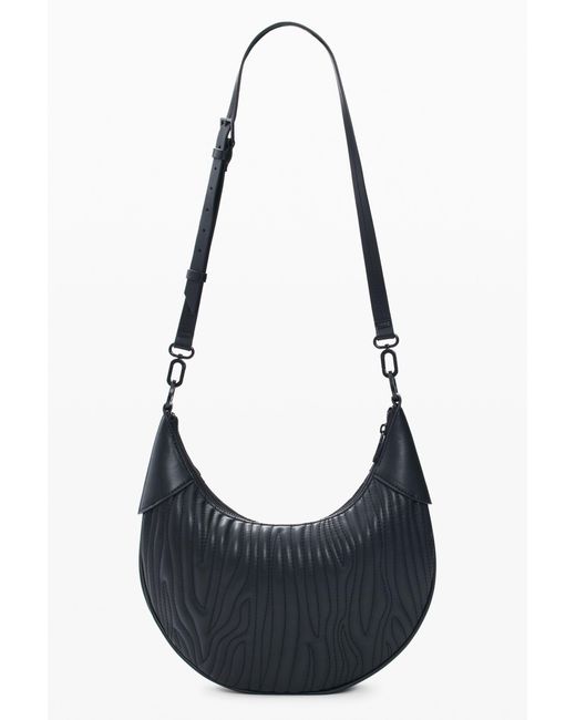 Desigual Blue Medium Oval Embossed Bag, Polyurethane