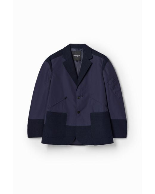 Blazer Híbrida Bolsillos Desigual de hombre de color Blue