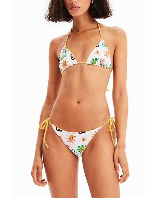 Desigual Metallic Reversible Triangle Bikini Top