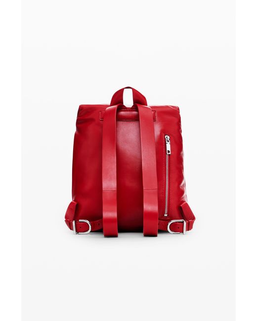 Desigual Red Medium Padded 100% Leather Backpack, Sheep Leather
