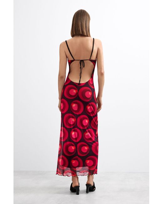 Desigual Red Knit Strap Dress
