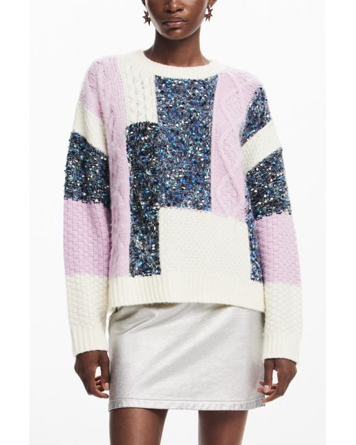 Desigual White Knit Sweater