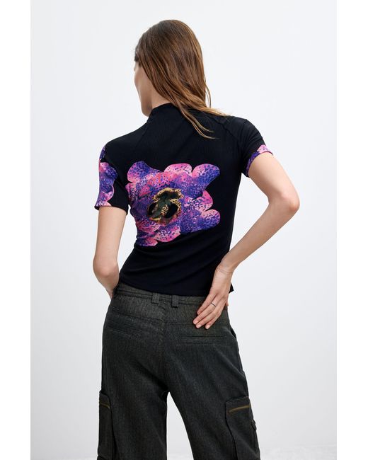 Desigual Black Printed Lacroix T-Shirt, Viscose