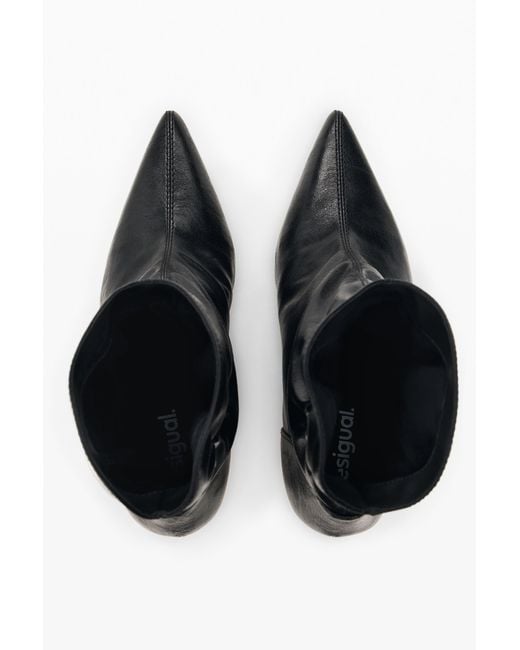 Desigual Black Heart Heel Boots, Polyurethane