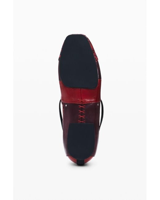 Desigual Red Ballerina With Laces, Polyurethane