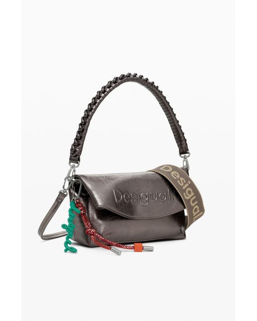 Desigual Multicolor Medium Metallic Flap Bag With 3D Logo