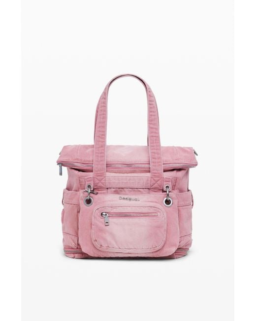 Desigual Pink Large Multi-Position Backpack