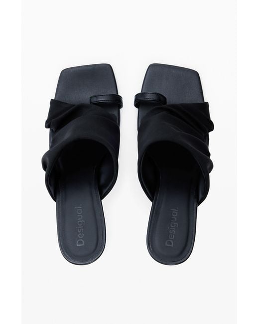 Desigual Black Cut-Out Sandal, Elastane