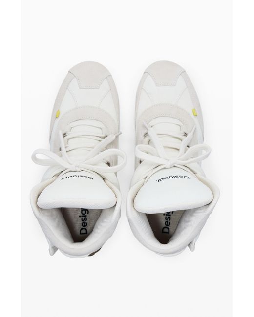Desigual White Leather Sneaker, Cow Leather
