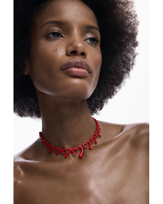 Desigual Red Zalio Pendant
