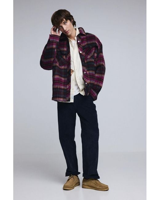 Desigual Red Checked Jacket With Pockets for men