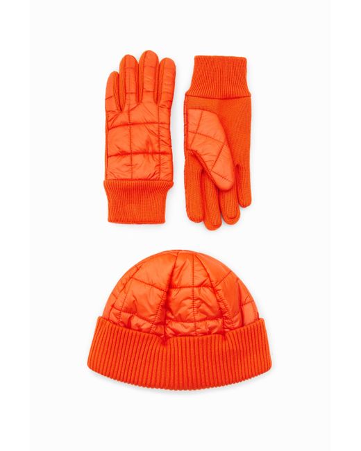Desigual Orange Gloves And Hat Gift Box